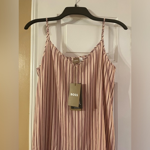 BOSS Cara Tiered Stripes Spaghetti Straps Midi Sundress - Picture 6 of 9